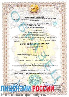 Образец сертификата соответствия Яхрома Сертификат OHSAS 18001